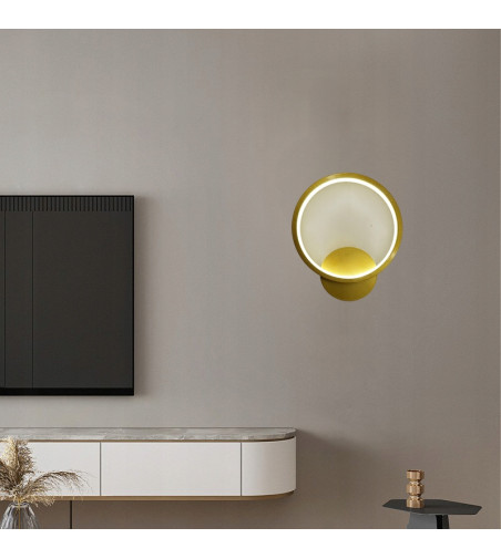 Silva Q - Okrągły kinkiet LED 20cm  w futurystycznym wykonaniu