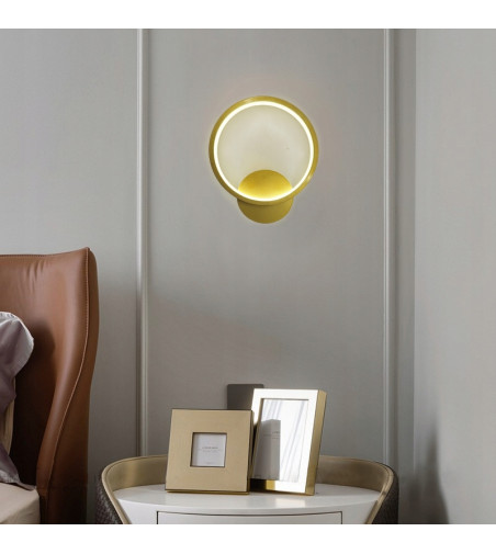 Silva Q - Okrągły kinkiet LED 20cm  w futurystycznym wykonaniu