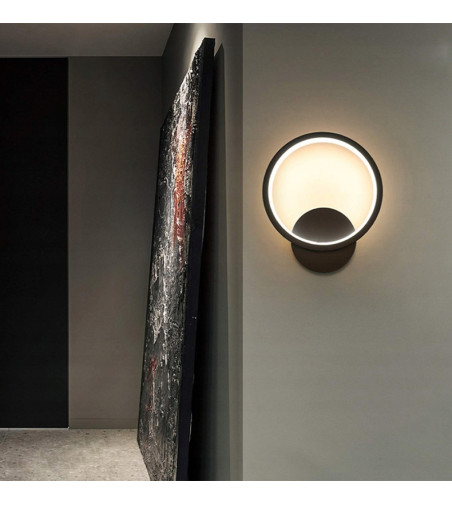 Kinkiet LED SILVA Q – subtelne oświetlenie ścienne, czarna obudowa 24 cm