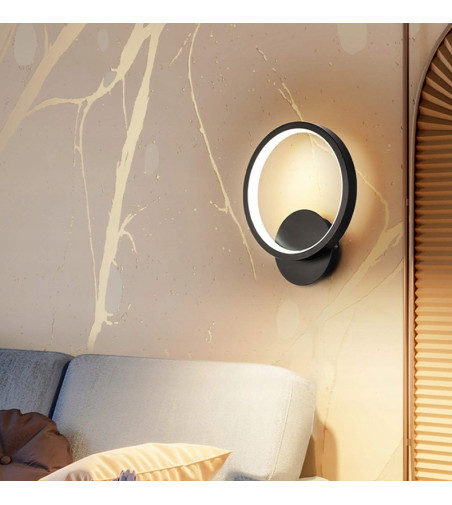 Kinkiet LED SILVA Q – subtelne oświetlenie ścienne, czarna obudowa 24 cm