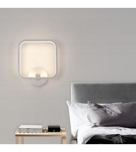 Biały kinkiet lampa ring ścienna fABIO plafon żyrandol LED