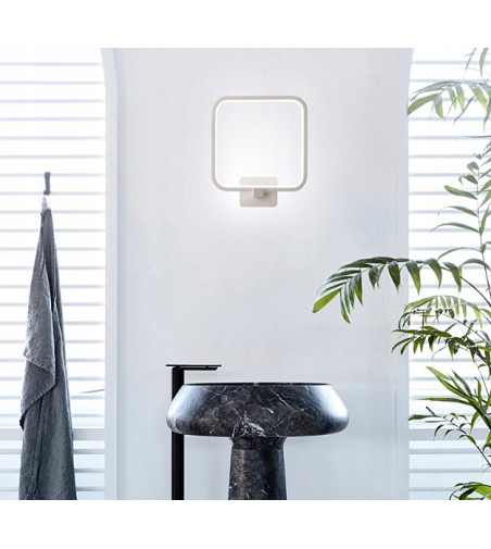 Biały kinkiet lampa ring ścienna fABIO plafon żyrandol LED