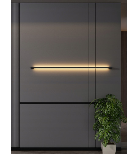 NIKO 120cm czarna nowoczesna lampa ścienna LED Kinkiet liniowy Wobako