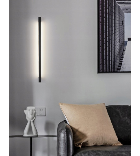 NIKO 120cm czarna nowoczesna lampa ścienna LED Kinkiet liniowy Wobako