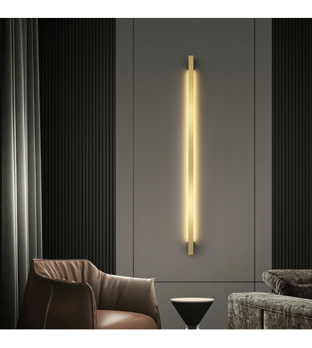 Lampa ścienna LED NIKO 120 cm złoty, minimalistyczny kinkiet do wnętrz