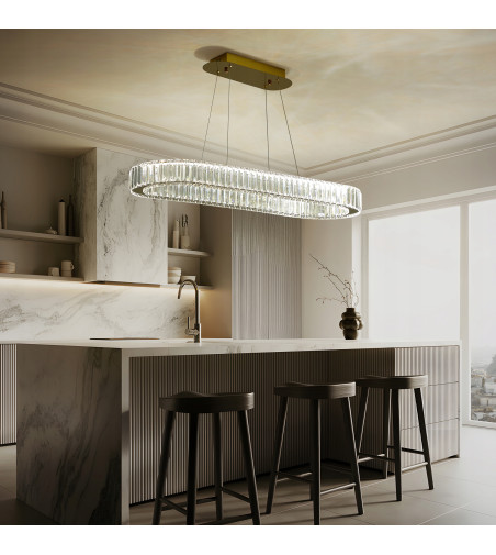 PETRA 90 PRO – kryształowa lampa LED nad stół z pilotem