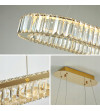 Lampa wisząca LED nad stół kryształowa pilot 90cm żyrandol Led PETRA WOBAKO