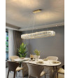Lampa wisząca LED nad stół kryształowa pilot 90cm żyrandol Led PETRA WOBAKO