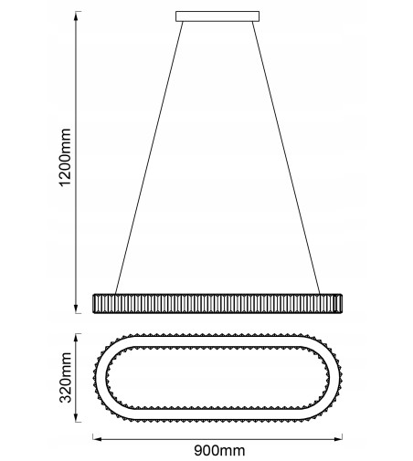 PETRA 90 PRO – kryształowa lampa LED nad stół z pilotem