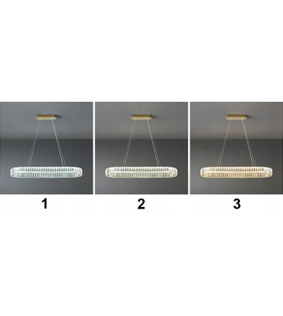 Lampa wisząca LED nad stół kryształowa pilot 90cm żyrandol Led PETRA WOBAKO