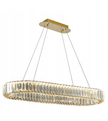Lampa wisząca LED długa nad stół kryształowa 70cm żyrandol Led PETRA WOBAKO