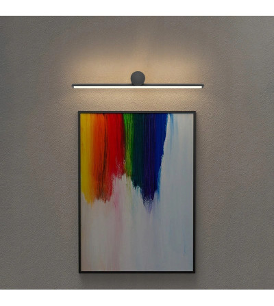 Nowoczesna lampa ścienna czarny kinkiet na lustro obraz OKI LED 42cm, slim