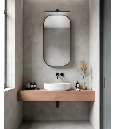 Nowoczesna lampa ścienna czarny kinkiet na lustro obraz OKI LED 42cm, slim