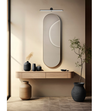 Nowoczesna lampa ścienna czarny kinkiet na lustro obraz OKI LED 42cm, slim