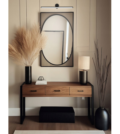 Nowoczesna lampa ścienna czarny kinkiet na lustro obraz OKI LED 42cm, slim