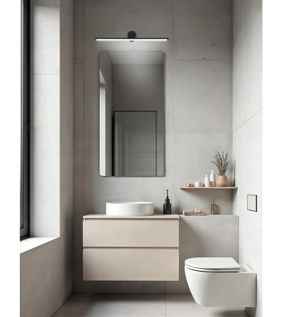 Nowoczesna lampa ścienna czarny kinkiet na lustro obraz OKI LED 42cm, slim
