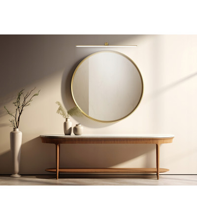 Nowoczesna lampa ścienna złoty kinkiet nad lustro obraz OKI LED 82cm, slim