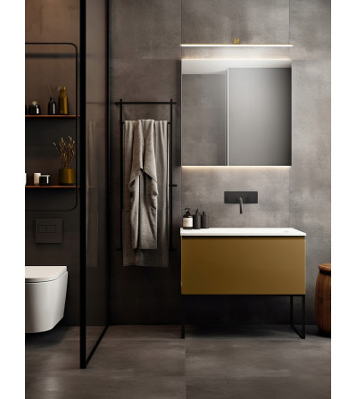 Nowoczesna lampa ścienna złoty kinkiet nad lustro obraz OKI LED 82cm, slim