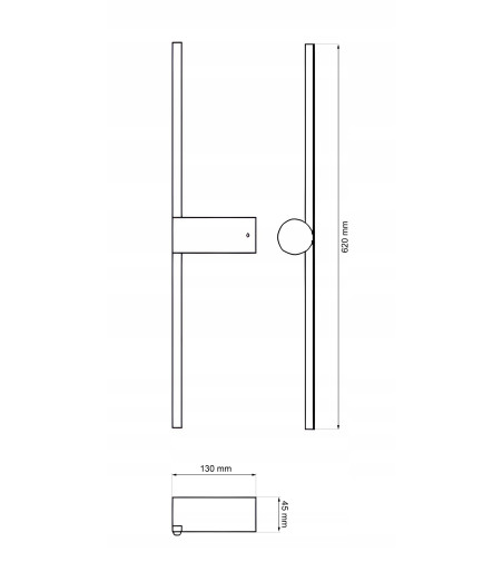 🏷️Czarna lampa ścienna LED OKI 82 cm – nad obraz i lustro🏷️