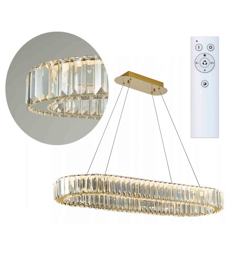 PETRA 90 PRO – kryształowa lampa LED nad stół z pilotem