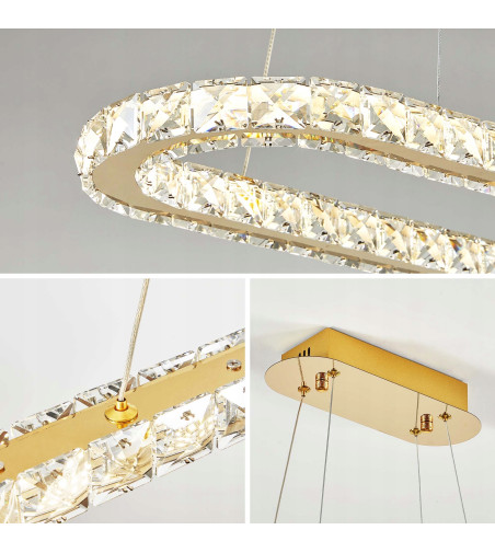 🏷️PETRA 90 – kryształowy żyrandol LED do jadalni🏷️