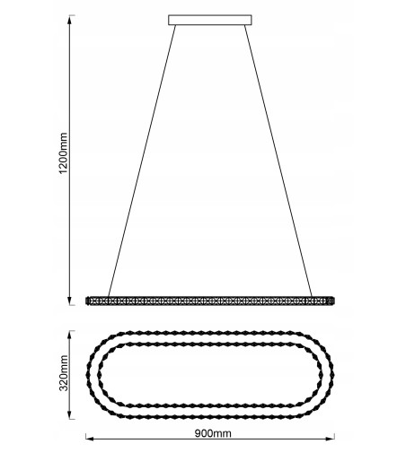 🏷️PETRA 90 – kryształowy żyrandol LED do jadalni🏷️