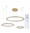 Lampa żyrandol złoty kryształowy pilot 20/40/60cm ring Glamour salon Wobako