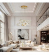 Lampa żyrandol złoty kryształowy pilot 30/50/70cm ring Glamour salon Wobako