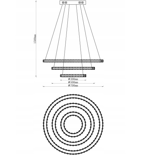 ATENA III – designerski żyrandol LED złoty chrom i szklane kryształy