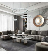 Lampa żyrandol złoty kryształowy pilot 30/50/70cm ring Glamour salon Wobako