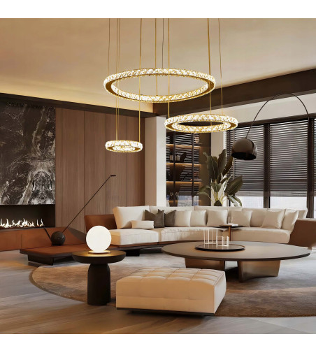 Żyrandol 3D ATENA EX III – inteligentna lampa glamour szkło naturalne