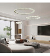 Lampa żyrandol złoty kryształowy pilot 30/50/70cm ring Glamour salon Wobako