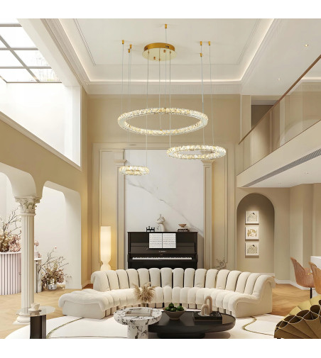 Żyrandol 3D ATENA EX III – inteligentna lampa glamour szkło naturalne