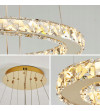 Lampa wisząca LED złoty nad stół kryształ 20/40/60cm żyrandol ring WOBAKO