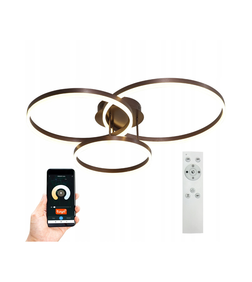 Silva Flat III 60cm czarny żyrandol LED | Pilot Tuya | Inteligentne oświetlenie