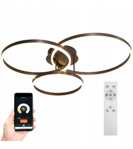 Silva Flat III 60cm czarny żyrandol LED | Pilot Tuya | Inteligentne oświetlenie