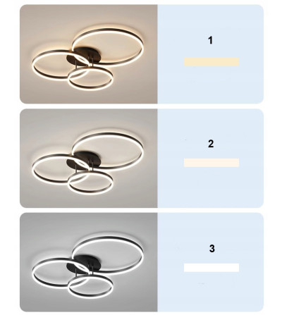 Silva Flat III 60cm czarny żyrandol LED | Pilot Tuya | Inteligentne oświetlenie