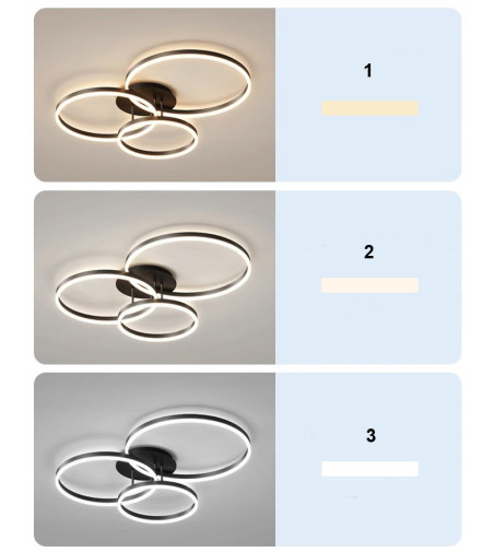 Silva Flat III 60cm czarny żyrandol LED | Pilot Tuya | Inteligentne oświetlenie