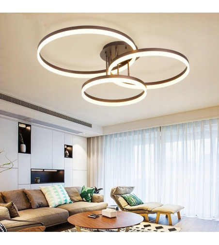 Silva Flat III 60cm czarny żyrandol LED | Pilot Tuya | Inteligentne oświetlenie