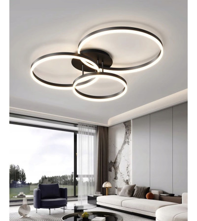 Silva Flat III 60cm czarny żyrandol LED | Pilot Tuya | Inteligentne oświetlenie