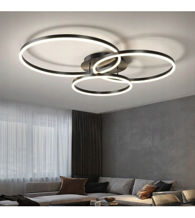 Silva Flat III 60cm czarny żyrandol LED | Pilot Tuya | Inteligentne oświetlenie