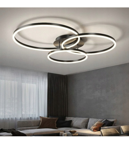 Silva Flat III 60cm czarny żyrandol LED | Pilot Tuya | Inteligentne oświetlenie