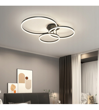 Silva Flat III 60cm czarny żyrandol LED | Pilot Tuya | Inteligentne oświetlenie