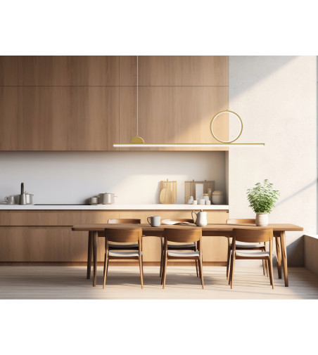 Lampa wisząca LED długa liniowa nad stół nowoczesna ring okrąg 120cm Wobako