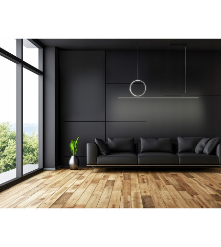 Lampa wisząca LED długa liniowa nad stół nowoczesna ring okrąg 120cm Wobako