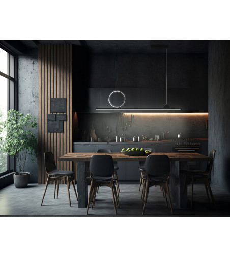 Lampa wisząca LED długa liniowa nad stół nowoczesna ring okrąg 120cm Wobako