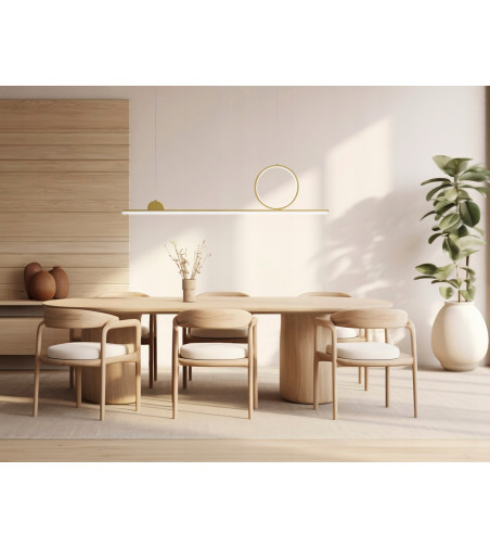 Lampa wisząca LED długa liniowa nad stół nowoczesna ring okrąg 120cm Wobako