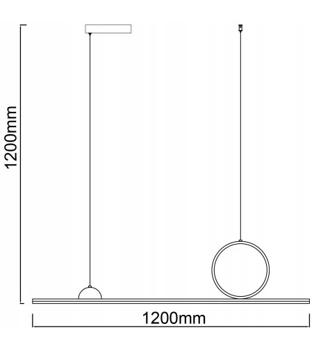 Lampa wisząca LED długa liniowa nad stół nowoczesna ring okrąg 120cm Wobako