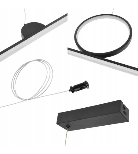 Lampa wisząca LED długa liniowa nad stół nowoczesna ring okrąg 120cm Wobako
