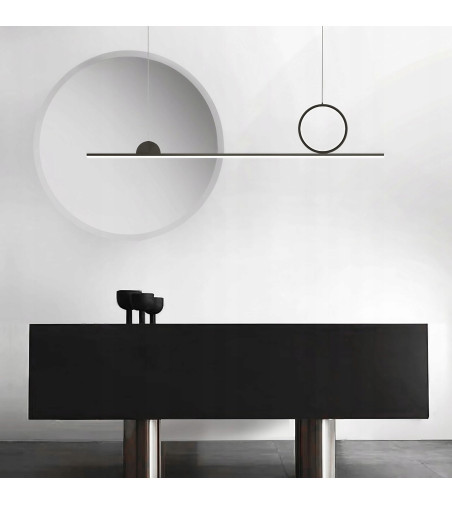 Lampa wisząca LED długa liniowa nad stół nowoczesna ring okrąg 120cm Wobako